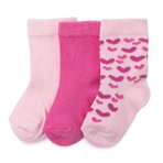 HelloBaby Kız Bebek 3lü Soket Çorap Kalp Baskılı