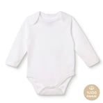 HelloBaby Unisex Beyaz Body Çıtçıtlı Bisiklet Yaka Uzun Kol Beyaz %100 Pamuk