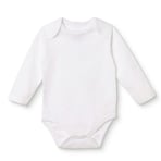 HelloBaby Unisex Beyaz Body Çıtçıtlı Bisiklet Yaka Uzun Kol Beyaz
