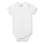 HelloBaby Unisex Beyaz Body Bisiklet Yaka Kısa Kol Beyaz