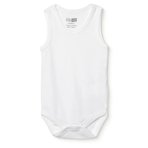 HelloBaby Unisex Beyaz Body Çıtçıtlı Bisiklet Yaka Atlet Kol Beyaz