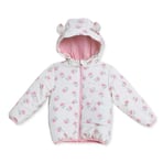HelloBaby Kız Bebek Mont Çiçek Baskılı Fermuarlı Kapüşonlu Long Sleeve
