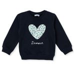 HelloBaby Kız Bebek Sweatshirt Kalp Baskılı Bisiklet Yaka Long Sleeve
