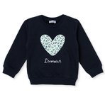 HelloBaby Kız Bebek Sweatshirt Kalp Baskılı Bisiklet Yaka Long Sleeve