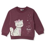 HelloBaby Kız Bebek Sweatshirt Hayvan Baskılı Bisiklet Yaka Long Sleeve