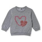 HelloBaby Kız Bebek Sweatshirt Kalp Baskılı Bisiklet Yaka Long Sleeve