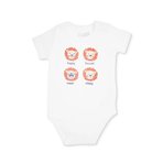 HelloBaby Erkek Bebek Body Hayvan Baskılı Çıtçıtlı Çıtçıtlı Yaka Short Sleeve