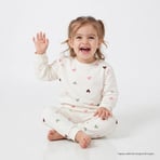 HelloBaby Kız Bebek Eşofman Takımı Kalp Baskılı Bisiklet Yaka Uzun Kol Lastikli