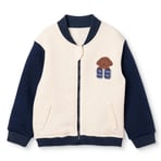 HelloBaby Erkek Bebek Kolej Ceket Ayı Baskılı Fermuarlı Bisiklet Yaka Long Sleeve