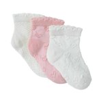 HelloBaby Kız Bebek 3lü Soket Çorap Kalp Baskılı