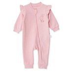 Bebetto Kız Bebek Tulum Hayvan Baskılı Fermuarlı Bisiklet Yaka Long Sleeve Patiksiz