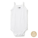 HelloBaby Unisex Beyaz Body Çıtçıtlı Bisiklet Yaka İp Askılı Beyaz %100 Pamuk
