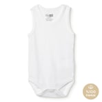 HelloBaby Unisex Beyaz Body Çıtçıtlı Bisiklet Yaka Atlet Kol Beyaz %100 Pamuk