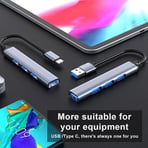 Coverzone USB Çoğaltıcı Adaptör USB 3.0 Çoklu Bağlantı Noktalı Dağıtıcı Seyahat Dock Laptop PC Notebook Bilgisayar Adaptörü Ev Ofis Kullanımına Uygun C809