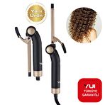 Yui KB308 Seramik Plaka Afro Dalga 13mm Katlanabilir Saç Şekillendirici Maşa(Yui Türkiye Garantili)