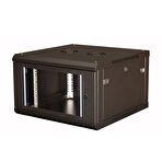 LANDE - 6U 19" Duvar Tipi Rack Kabinet – Genişlik: 600 mm | Derinlik: 600 mm – Siyah