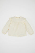 Kız Bebek Bisiklet Yaka Twill Uzun Kollu Gömlek