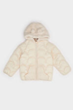 Kız Bebek Rüzgar Geçirmez Su Geçirmez Kapüşonlu Kapitoneli Fermuarlı Mont 