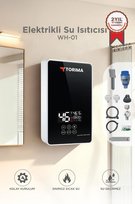 Şofben Elektrikli Su Isıtıcı 7000W Banyo Mutfak Tipi Duvara Monte Su Isıtıcısı WH01 Siyah