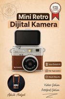 Mini Dijital Kamera 2K Flip Ekranlı Selfie Video Vlog Kamerası CMR49 Kahverengi