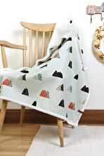 Fluffy Bebek Battaniyesi 80x100 Cm Poyraz Kundak Puset Çift Taraflı Koyun Tüyü Battaniye 100x80 