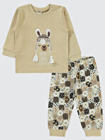 Civil Baby Kız Bebek Pijama Takımı 6-18 Ay Sütlü Kahve