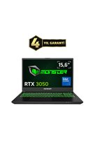 Monster Abra A5 V21.9 Intel Core 7 240H 16 GB RAM 500 GB SSD 4 GB RTX 3050 Freedos 15,6" FHD 144 Hz Oyun Bilgisayarı