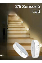 Mithra Life 2 Adet Şarjlı Kablosuz Hareket Sensörlü Led Lamba Aydınlatma MIT1173