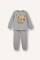 %100 Pamuklu Baskılı Beli Lastikli Pijama Takımı Erkek Bebek G7133A526SPGR454
