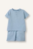 DeFacto %100 Pamuk 2'li Mavi Pijama Takımı Erkek Bebek H6835A526HSBE523