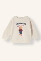 Oversıze Bisiklet Yaka Anime Baskılı İçi Yumuşak Tüylü Kalın Sweatshirt Kumaşı Sweatshirt Erkek Bebek