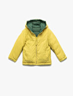 Çift Taraflı Uzun Kollu Kapşonlu Ceket