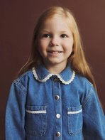 LCW Kids Mavi Bebe Yaka Kız Çocuk Jean Ceket