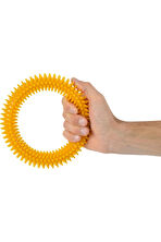 Medikaltec El Egzersiz Masaj Ve Duyu Topu, Yumuşak Dikenli Halka Sarı Renk 15 Cm