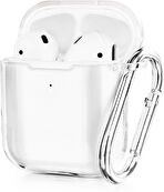 Apple Airpods 1/2. Nesil ile uyumlu Kılıf Kristal Silikon Şeffaf Case