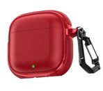 Huawei FreeBuds SE 2 / SE 3 ile Uyumlu Kılıf Deri Dokulu TPU Koruyucu Case Metal Karabinalı Şarj Girişli