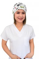 Beyaz Panda Desenli Doktor Hemşire Aşçı Hastane Medikal Cerrahi Saç Bonesi