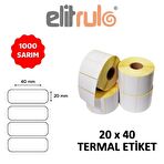 Elitrulo Barkod Etiketi 20x40 Termal - 1000 Adet