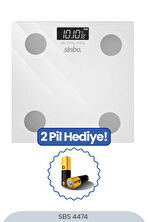 SİNBO SBS-4474 26x26 CM Bluetooth Dijital Yağ Su Kas Vücut Kitle Endeksi Kilo Ölçer Tartı Baskül