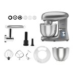 Karaca Multichef Kıyma Çekme /Sucuk-Sosis/İçli Köfte Aparatlı Hamur Yoğurma Makinesi Antrasit 1900W 5,5L