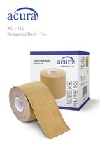 Ac-150 Yüz & Vücut Uyumlu Hipoalerjenik Kinesyo Tape Ağrı Bandı 5m X 5cm Bej Renk 1 Beden