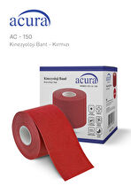 Ac-150 Yüz & Vücut Uyumlu Hipoalerjenik Kinesyo Tape Ağrı Bandı 5m X 5cm Kırmızı Renk 1 Beden