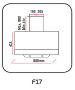 Alveus Mod F17 Beyaz Duvar Tipi Davlumbaz