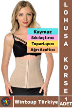Premium Kaymaz Karın Bel Sıkılaştıran Toparlayan Ağrı Azaltan Hamile Doğum Sonrası LOHUSA KORSE