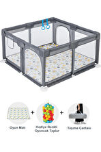Original Playard Güvenli Bebek Ve Çocuk Oyun Alanı Oyun Parkı 120x120 Oyun Matı Ve Topları