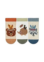  3 Lü Tilki Desenli Erkek Bebek Patik Çorap