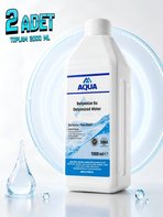 AQUAMED 2 Adet 1000 ML Deiyonize Su Laboratuvar Temizlik Akü Ütü Radyatör Suyu Hijyenik Dezenfekte Temizleyici Saf Distile Su Kireç Önleyici Temizleyici