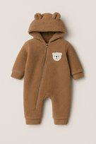 Ayıcık Figürlü Fermuarlı Peluş Bebek Çocuk Uyku Tulumu Welsoft-Kahverengi | 6-9 ay