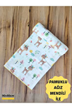 Desenli Müslin Kız Erkek Bebek Battaniyesi Oeko-texli %100 Pamuklu D Puset Örtüsü Yenidoğan 90x80cm