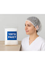 Tek Kullanımlık Saç Bone, 100’lü Paket – Lastikli, Hijyenik, Nefes Alabilen